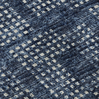 Piper Looms Mayfield Squares AMF33 Blue Machine Washable Area Rug Swatch Image