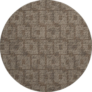 Piper Looms Mayfield Squares AMF33 Brown Machine Washable Area Rug Round Main Image