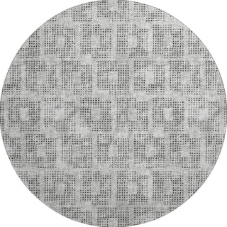 Piper Looms Mayfield Squares AMF33 Gray Machine Washable Area Rug Round Main Image