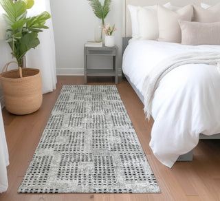 Piper Looms Mayfield Squares AMF33 Gray Machine Washable Area Rug Runner Lifestyle Image Feature