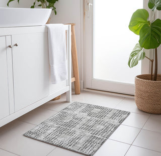 Piper Looms Mayfield Squares AMF33 Gray Machine Washable Area Rug Scatter Lifestyle Image Feature