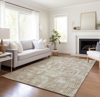 Piper Looms Mayfield Squares AMF33 Spice Machine Washable Area Rug Lifestyle Image Feature