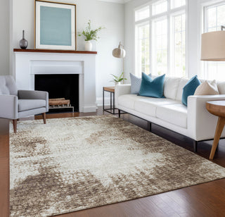 Piper Looms Mayfield Abstract AMF34 Brown Machine Washable Area Rug Lifestyle Image Feature