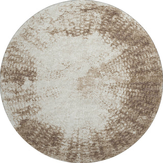 Piper Looms Mayfield Abstract AMF34 Brown Machine Washable Area Rug Round Main Image
