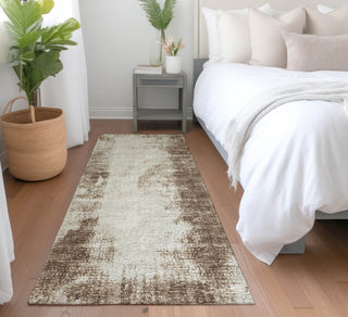 Piper Looms Mayfield Abstract AMF34 Brown Machine Washable Area Rug Runner Lifestyle Image Feature