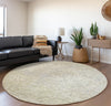 Piper Looms Mayfield Abstract Clouds AMF36 Beige Machine Washable Area Rug Round Lifestyle Image Feature
