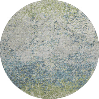Piper Looms Mayfield Abstract Clouds AMF36 Green Machine Washable Area Rug Round Main Image