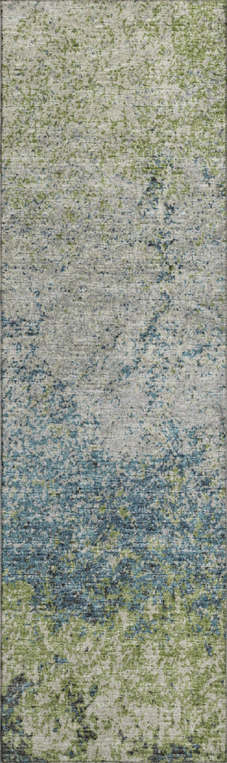 Piper Looms Mayfield Abstract Clouds AMF36 Green Machine Washable Area Rug Runner Main Image