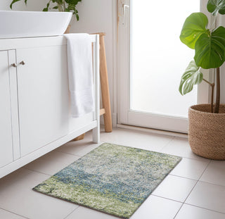 Piper Looms Mayfield Abstract Clouds AMF36 Green Machine Washable Area Rug Scatter Lifestyle Image Feature