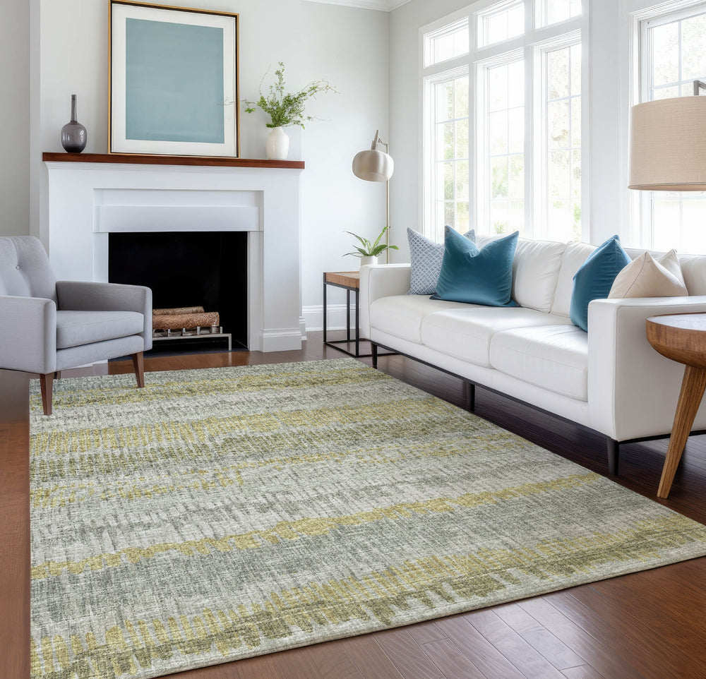 Piper Looms Mayfield Loops and Lines AMF37 Sage Machine Washable Area Rug Lifestyle Image Feature