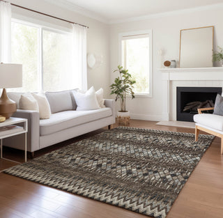 Piper Looms Mayfield Chevron Argyle AMF38 Brown Machine Washable Area Rug Lifestyle Image Feature