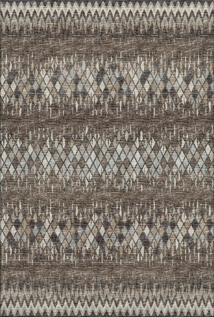 Piper Looms Mayfield Chevron Argyle AMF38 Brown Machine Washable Area Rug main image