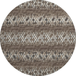 Piper Looms Mayfield Chevron Argyle AMF38 Brown Machine Washable Area Rug Round Main Image