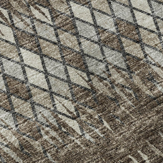 Piper Looms Mayfield Chevron Argyle AMF38 Brown Machine Washable Area Rug Swatch Image