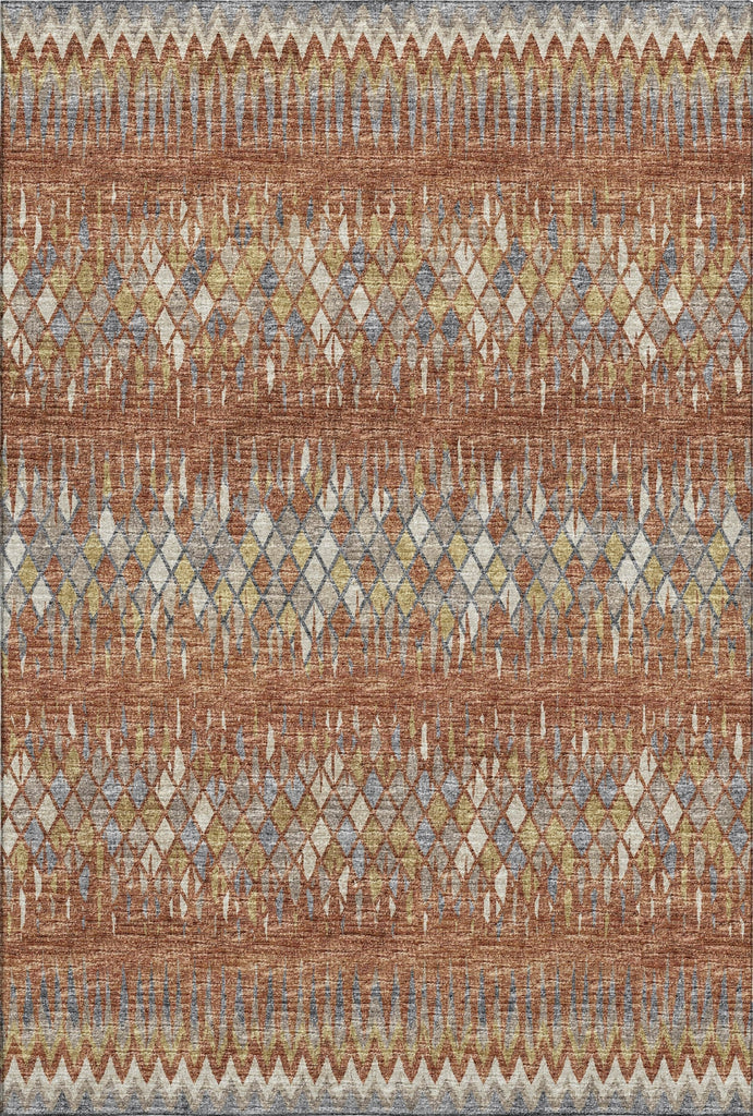 Piper Looms Mayfield Chevron Argyle AMF38 Spice Machine Washable Area Rug main image