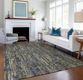 Piper Looms Mayfield Broken Bars AMF39 Granite Machine Washable Area Rug Lifestyle Image Feature