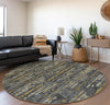 Piper Looms Mayfield Broken Bars AMF39 Granite Machine Washable Area Rug Round Lifestyle Image Feature