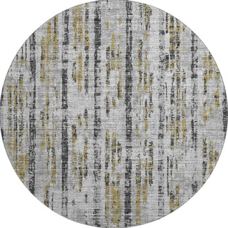 Piper Looms Mayfield Broken Bars AMF39 Silver Machine Washable Area Rug Round Main Image