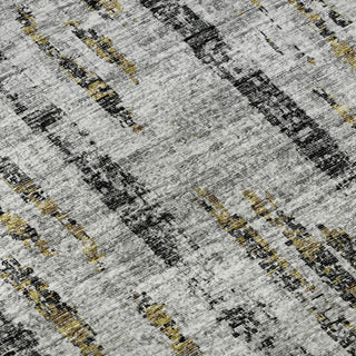Piper Looms Mayfield Broken Bars AMF39 Silver Machine Washable Area Rug Swatch Image
