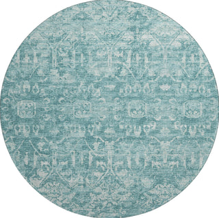 Piper Looms Mayfield Serpentine AMF40 Blue Machine Washable Area Rug Round Main Image