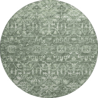 Piper Looms Mayfield Serpentine AMF40 Green Machine Washable Area Rug Round Main Image