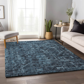 Piper Looms Mayfield Tribal Medallion AMF41 Navy Machine Washable Area Rug Lifestyle Image Feature