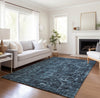 Piper Looms Mayfield Tribal Medallion AMF41 Navy Machine Washable Area Rug Lifestyle Image Feature