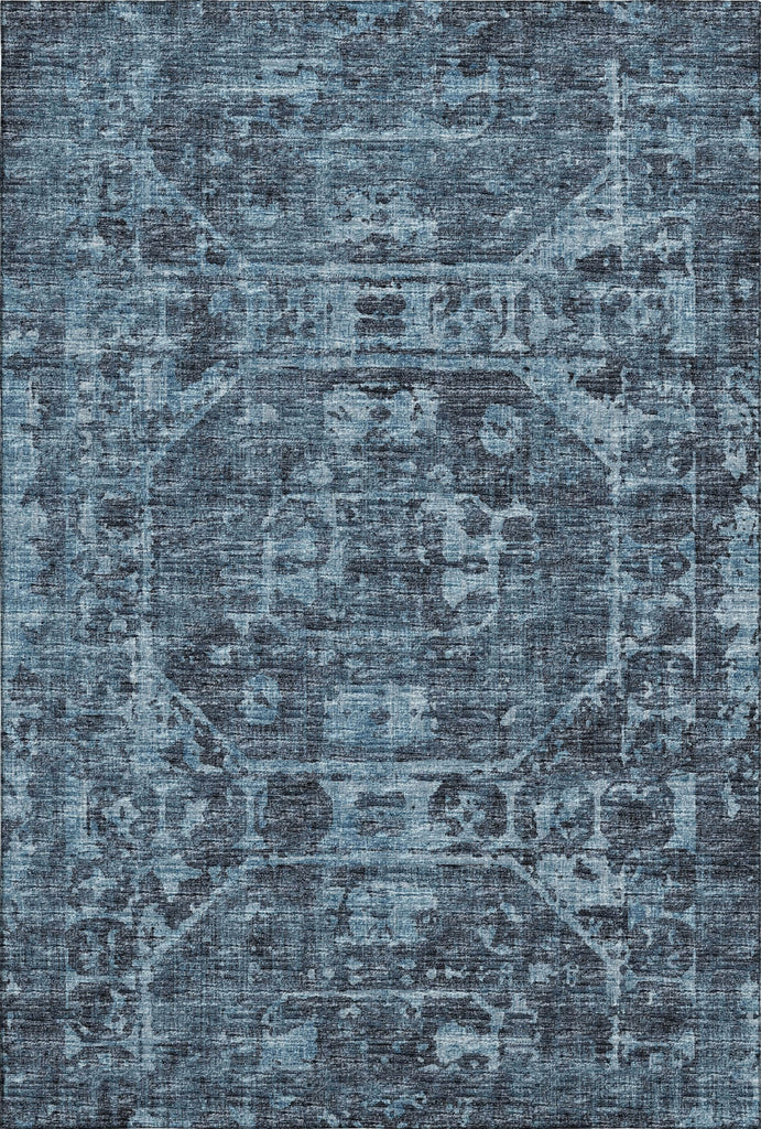 Piper Looms Mayfield Tribal Medallion AMF41 Navy Machine Washable Area Rug main image