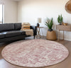 Piper Looms Mayfield Tribal Medallion AMF41 Pink Machine Washable Area Rug Round Lifestyle Image Feature