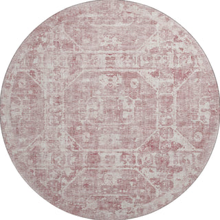 Piper Looms Mayfield Tribal Medallion AMF41 Pink Machine Washable Area Rug Round Main Image