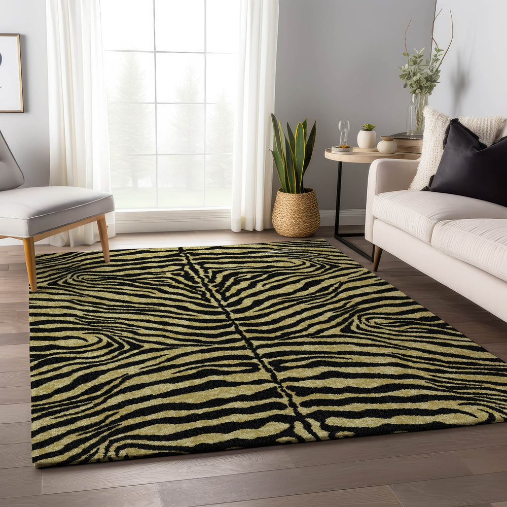 Piper Looms Mayfield Zebra AMF42 Gilded Machine Washable Area Rug Lifestyle Image Feature