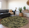 Piper Looms Mayfield Zebra AMF42 Gilded Machine Washable Area Rug Round Lifestyle Image Feature