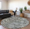 Piper Looms Mayfield Zebra AMF42 Gray Machine Washable Area Rug Round Lifestyle Image Feature