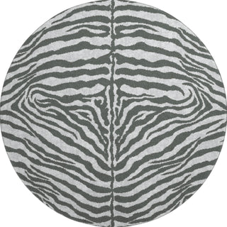 Piper Looms Mayfield Zebra AMF42 Gray Machine Washable Area Rug Round Main Image