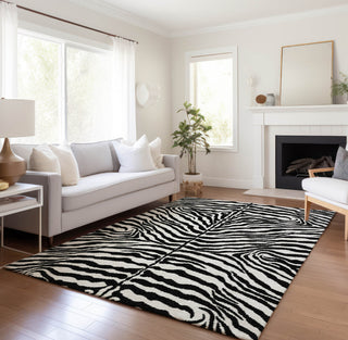Piper Looms Mayfield Zebra AMF42 Pearl Machine Washable Area Rug Lifestyle Image Feature