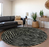 Piper Looms Mayfield Zebra AMF42 Shadow Machine Washable Area Rug Round Lifestyle Image Feature