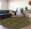 Piper Looms Mayfield Leopard AMF43 Gilded Machine Washable Area Rug Round Lifestyle Image Feature