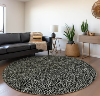 Piper Looms Mayfield Leopard AMF43 Shadow Machine Washable Area Rug Round Lifestyle Image Feature