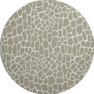 Piper Looms Mayfield Giraffe AMF45 Taupe Machine Washable Area Rug Round Main Image