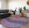 Piper Looms Mayfield Abstract AMF48 Flirt Machine Washable Area Rug Round Lifestyle Image Feature