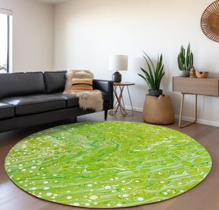 Piper Looms Mayfield Abstract AMF50 Clover Machine Washable Area Rug Round Lifestyle Image Feature