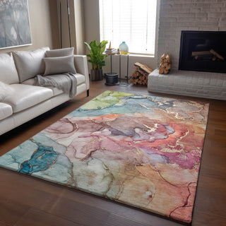 Piper Looms Mayfield Watercolors AMF500 Blue Machine Washable Area Rug Lifestyle Image Feature