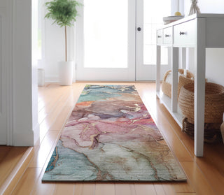 Piper Looms Mayfield Watercolors AMF500 Blue Machine Washable Area Rug Runner Lifestyle Image Feature