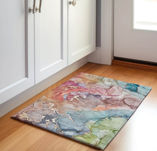 Piper Looms Mayfield Watercolors AMF500 Blue Machine Washable Area Rug Scatter Lifestyle Image Feature