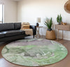 Piper Looms Mayfield Watercolors AMF500 Green Machine Washable Area Rug Round Lifestyle Image Feature
