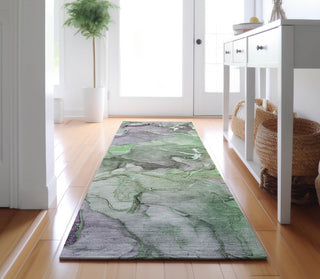Piper Looms Mayfield Watercolors AMF500 Green Machine Washable Area Rug Runner Lifestyle Image Feature