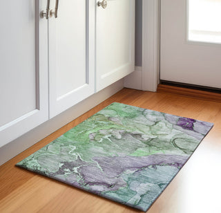 Piper Looms Mayfield Watercolors AMF500 Green Machine Washable Area Rug Scatter Lifestyle Image Feature