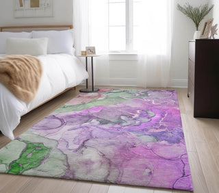 Piper Looms Mayfield Watercolors AMF500 Purple Machine Washable Area Rug Lifestyle Image Feature