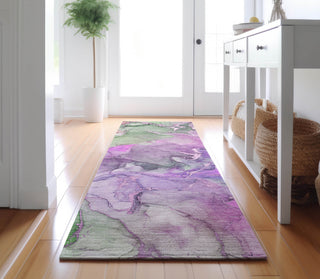 Piper Looms Mayfield Watercolors AMF500 Purple Machine Washable Area Rug Runner Lifestyle Image Feature