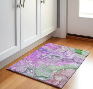 Piper Looms Mayfield Watercolors AMF500 Purple Machine Washable Area Rug Scatter Lifestyle Image Feature